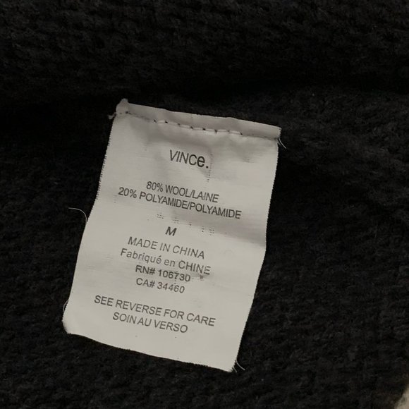 VINCE Sweater Charcoal Soft Wool Chunky Knit Button-Up Cardigan Jacket/dress M - Picture 6 of 8